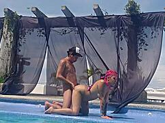 damn prima skips swimsuit at pool... so hot