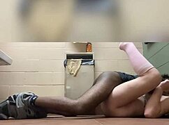 Blonde Nerd Gets Choked Deepthroated And Creampied On Bathroom Floor