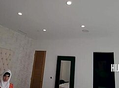 shy rich muslim milf in hijab heats up fucking handyman cowgirl style