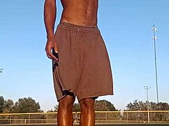 Skinny brunette roommate tastes dorm air during sneaky workout hookup
