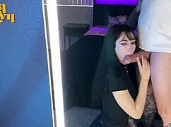 horny pierced alt girl gags on deepthroat face fuck in dorm