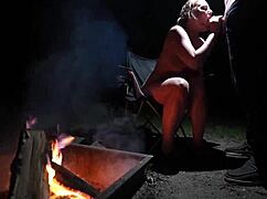 Naked Big Tits Hottie Sucks Cock Deep In Forest - Wild Outdoor Nudist Blowjob Adventure!