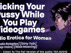 My jealous boyfriend licks my clit while i game dirty talk