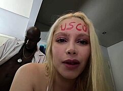 hot college student passes med school anal fucked hard by professor's huge cock with piss drink