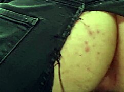 jeans ripped for anal fingering and huge balls bouncing in fast masturbation