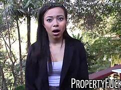 Young Black Agent Tricked into Outdoor POV Fuck by Pervert Camera