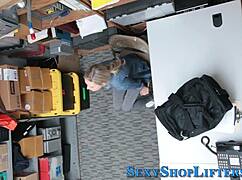 petite blonde shoplifter caught and blasted with hot cumshot