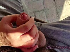 whoa teacher jerking off student's cock in park 😲 people walking by everywhere - misscreamy
