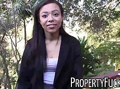 Young Black Agent Tricked into Outdoor POV Fuck by Pervert Camera