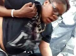 Nerdy Ebony Milf with Fat Ass Pounded by Monster Cock in Public Park