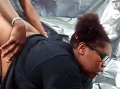 Nerdy Ebony Milf with Fat Ass Pounded by Monster Cock in Public Park