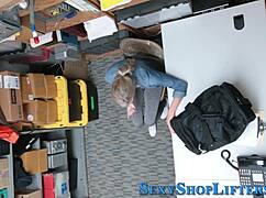 petite blonde shoplifter caught and blasted with hot cumshot