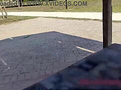 whoa teacher jerking off student's cock in park 😲 people walking by everywhere - misscreamy