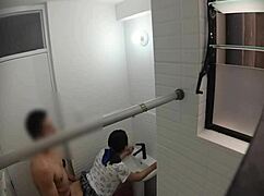 hidden cam catches cute college prof bent over doggystyle by lover in bathroom 😂🔥