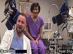 nurse jackie banes teases patient to hitachi orgasm
