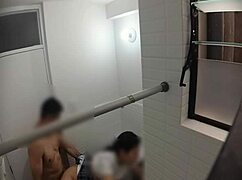 hidden cam catches cute college prof bent over doggystyle by lover in bathroom 😂🔥