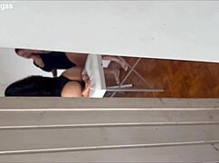 Hubby interrupts client massage and fucks us both rough