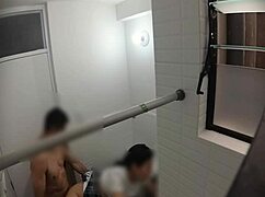 hidden cam catches cute college prof bent over doggystyle by lover in bathroom 😂🔥