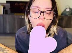 ever wonder how nerdy girl's sloppy deepthroat gags on balls?