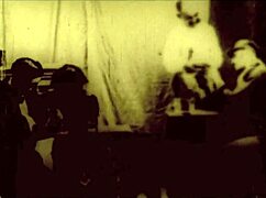 Granny in retro lingerie gives sloppy blowjob and gets vintage fucked