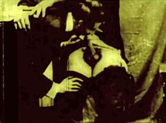 Granny in retro lingerie gives sloppy blowjob and gets vintage fucked