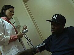 dr ventura checks young black guy's massive cock pressure with juicy exam
