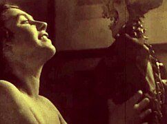 Granny in retro lingerie gives sloppy blowjob and gets vintage fucked