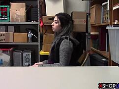 hey teen shoplifter you got busted now take that mall cop's fat cock deep