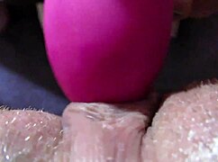 closeup view of throbbing big clit pulsing through intense orgasm