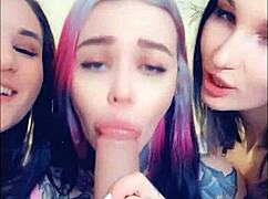 naughty curvy asian teens lick pussies ride dildos and anal toys together