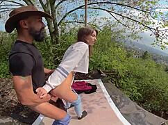 lili charmelle perfect 18 plus teen sucks cock and fucks forest outdoors