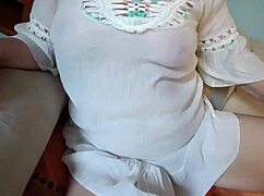 madrasta bends over in see-thru dress no panties for stepson peek?