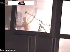 Caught fucking on penthouse balcony after party sneak-out!