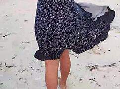 Showing off my latina tits and ass in public mexican beach fun 🔥🏖️