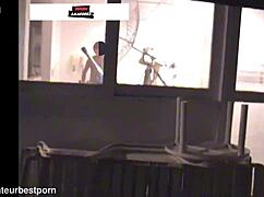 Caught fucking on penthouse balcony after party sneak-out!
