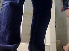 this 18yo cutie flashes her bare pussy upskirt then sucks my monster cock hard