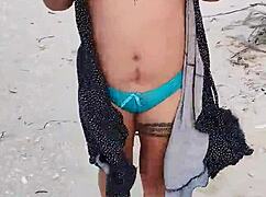 Showing off my latina tits and ass in public mexican beach fun 🔥🏖️
