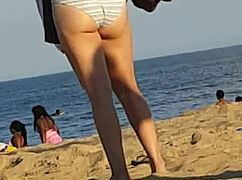 skinny beach bitch caught candid ass shaking