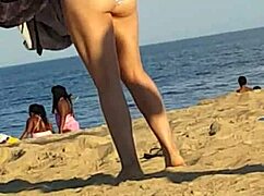 skinny beach bitch caught candid ass shaking