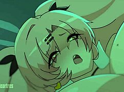 Watch this new 2d hentai babe take double monster cocks in bukkake creampie orgy
