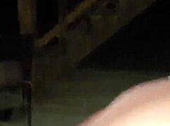 Fat BBW slurps sloppy on balcony big black cock