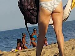 skinny beach bitch caught candid ass shaking
