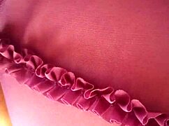 Hot Babe Cramps Lover's Shiny Blue Panties Over Wet Pussy in USA