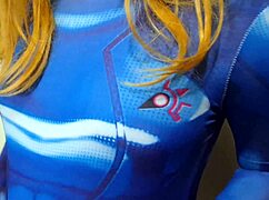 hey trans samus feel these soft tits slap on bbc dildo while lactating puffy nipples