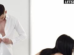 imagine bf's cock stretching lola bellucci's tight asshole while she licks his balls passionately