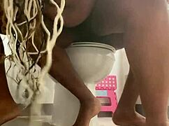 bbw remi grinds her fat ass and big tits on huge bbc right on the toilet seat