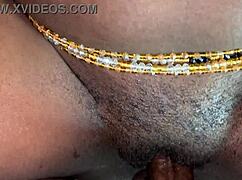 sugar daddy pounds petite african teen's tight pussy on christmas eve