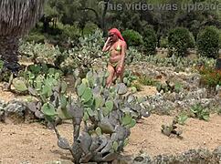 Extreme Bikini Tease Reveals Shaved Pussy in Crowded Park