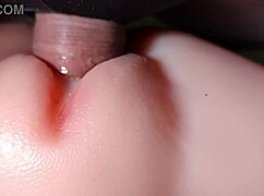 Sex Doll's Tight Pussy Takes Double Penetration Close-Up Fuck