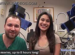 Dr Tampa backstage with petite Alexa Chang fingering gaping pussy in latex gloves